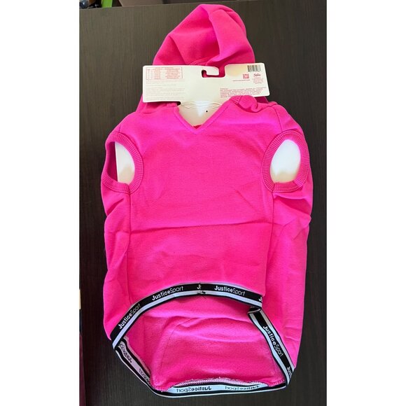 3 For $6 NWT Justice Medium Hoodie For Pets With Waste Back Dispenser Pouch Pink - Picture 2 of 3